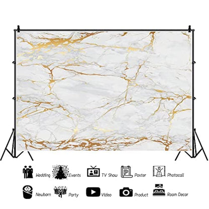 9x6ft Polyester White Gold Marble Backdrop for Photography Birthday Cake Smash Marble Food 1st Birthday Marble Wedding Texture Bridal Shower Background Newborn YouTube Photo Props - size: 9x6ft-Polyester