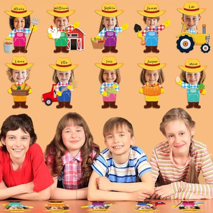60pcs Farm Theme Cutouts Farmer with Straw Hat Bulletin Board Decorations Farmer Paper Cut-Outs Classroom Decor for Boy Girl Classroom DIY Craft Photo Kindergarten Preschool Wall Door Decor Supplies - style: Farm Theme Farmer