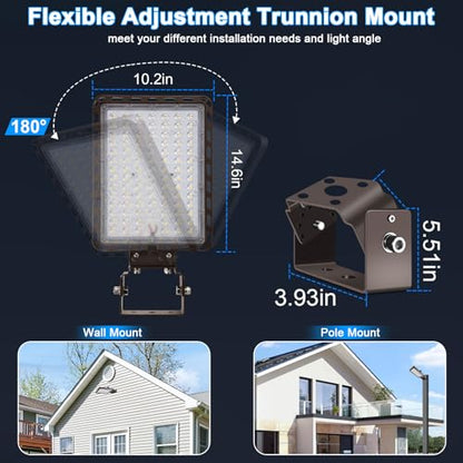 240W LED Parking Lot Light Trunnion Mount Dusk to Dawn 5000K Led Parking Lot Lights Outdoor Area Commercial Security IP65 Waterproof 100-277V 36000LM - size: 240W Trunnion Mount