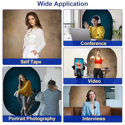 Kate Collapsible Backdrop Brown Blue Pop Up Background Portable for Headshot and Portrait Photography, Video, 5x6.5ft - color: CB06