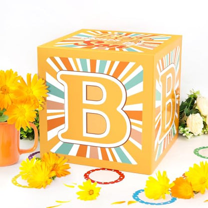 4PCS Boys Boho Baby Boxes Here Comes The Son Baby Shower Decor for Son Shower Decorations Birthday Party Supplies