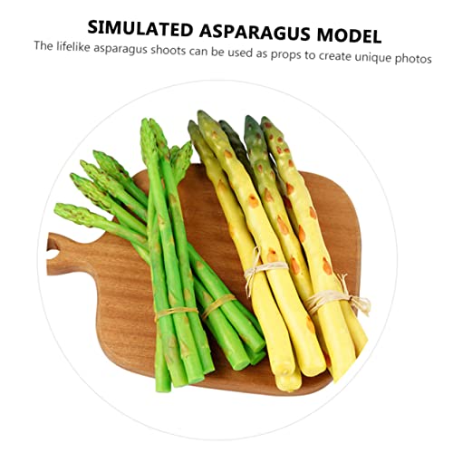ULTECHNOVO 8pcs Lifelike Asparagus Models Realistic Artificial Vegetable Decorations for Rustic Kitchen Decor PVC Soft Simulation Prop for Home and Photography