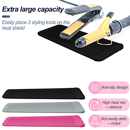 1Pack Silicone Heat Resistant Mat Pouch for Hair Straightener, Curling Iron, Flat Iron and Hot Hair Tools Black - color: Black, size: 1 Pack