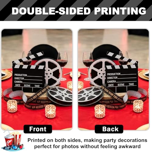 BBTO 10 Pieces Movie Film Clap Board, 7 x 8 Inch Cardboard Movie Clapboard Directors Clapper Writable Cut Action Scene Board for Movies Films Photo Props (Double-Sided Printing,Black and White) - color: Black and White, style: Double-sided Printing