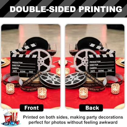 BBTO 10 Pieces Movie Film Clap Board, 7 x 8 Inch Cardboard Movie Clapboard Directors Clapper Writable Cut Action Scene Board for Movies Films Photo Props (Double-Sided Printing,Black and White) - color: Black and White, style: Double-sided Printing