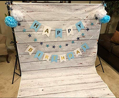 7x5FT Vintage Wood Backdrop Retro Rustic White and Gray Wooden Floor Background for Photography Kids Adult Photo Booth Video Shoot Vinyl Studio Props