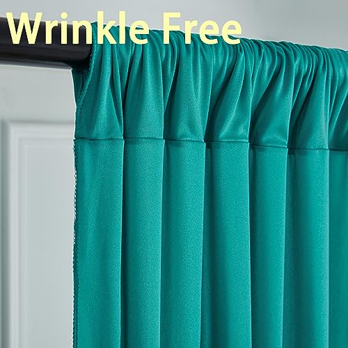 10ft x 10ft Wrinkle Free Turquoise Backdrop Curtains for Parties, Polyester Photo Backdrop Drapes 2 Panels 5x10ft for Wedding Mermaid Birthday Photography Background Party Backdrop - color: Turquoise, size: 10ftx10ft