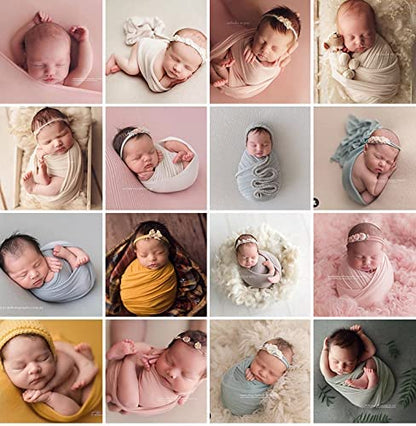 Coberllus Newborn Baby Photography Props Blanket Ripple Swaddle Wrap for Boy Girls Photo Shoot Posing - color: Dark Gray