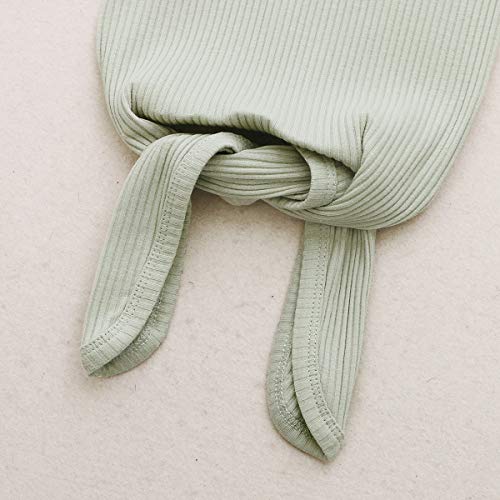 Newborn Cotton Nightgowns Neutral Baby Knotted Sleeper Baby Coming Home Outfit - color: Light Green