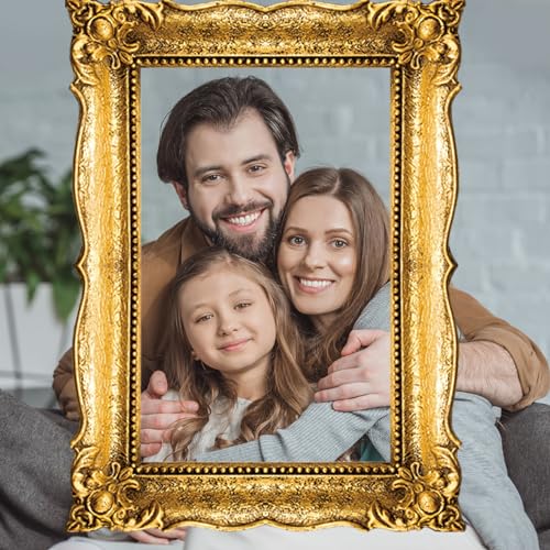 Beeveer Upgraded 32 x 24 Inch Large Photo Booth Props Picture Frame Vintage Photo Frame Friends Selfie Props for Wedding Mexico Birthday Bachelorette Party Supplies(Gold Style) - style: Gold Style