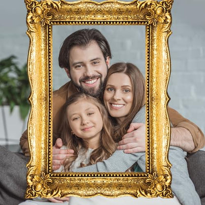 Beeveer Upgraded 32 x 24 Inch Large Photo Booth Props Picture Frame Vintage Photo Frame Friends Selfie Props for Wedding Mexico Birthday Bachelorette Party Supplies(Gold Style) - style: Gold Style