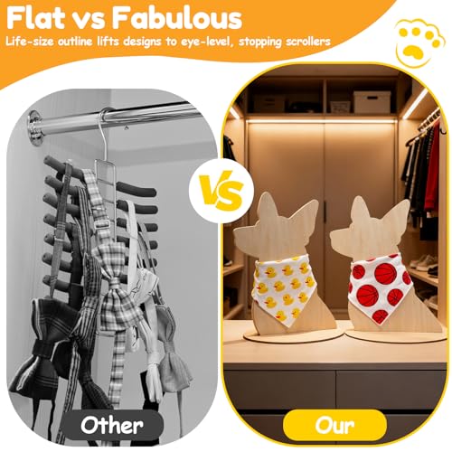 Dog Mannequin,Wood Dog Silhouette Display Stand,Dog Bandanas Display Stand,Pet Bibs and Scarves Display Stands for Shops, Craft Festivals, Trade Shows or Photography Prop(2 Pack )