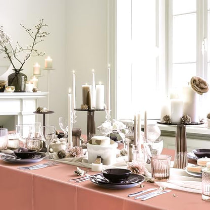 2pcs Rose Gold Foil Tablecloth 54*72inch Plastic Weddng Birthday Party Table Cloths Disposable Waterproof Table Cover for Elegant Event Anniversary Baby Shower Graduation Party Supplies - color: Rose Gold