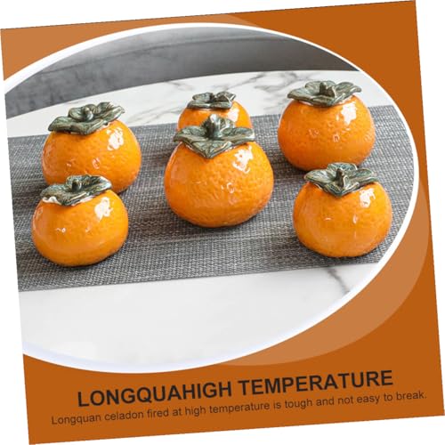 Ipetboom Orange Nordic Style Ceramic Fruit Shaped Storage Jar Tea Canister Decorative Kitchen Canister for Housewarming and Photography Props