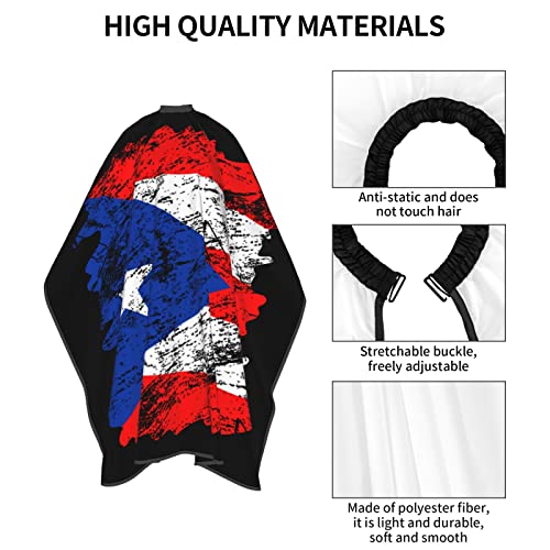 Puerto Rico Barber Cape With Adjustable Closure, Hairdressing Haircut Apron Barber Cover Gown For Hairdresser Styling Home - color: Puerto Rico Flag