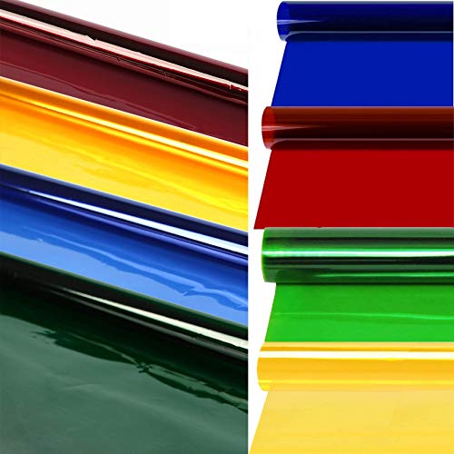 Meking 8 Pieces 16x20 inches Lighting Gels Photo Lights Gel Filters Transparent Color Correction Light Sheets for Photography Red Head Strobe Flashlight (Red&Green&Blue&Yellow) - color: Red&Green&Blue&Yellow