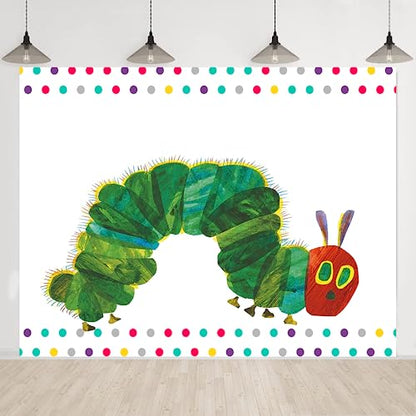 Caterpillar Theme Party Backdrop for Photography, 8x6FT, Rainbow Color Insect Cartoon Kids Boy Girl Cake Table Banner Background, Photo Booth Studio Props BJMYLU422 - size: Vinyl-8x6ft