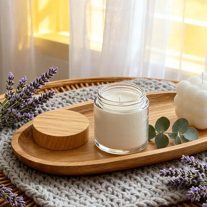 36Pcs 4 oz Small Glass Jars with Lids, Bumobum Clear Cosmetic Jars with Plastic Woodgrain Lids, 120ml Refillable Empty Containers for Cream, Salve, Powders and Lotion Storage - color: 4oz-36pack