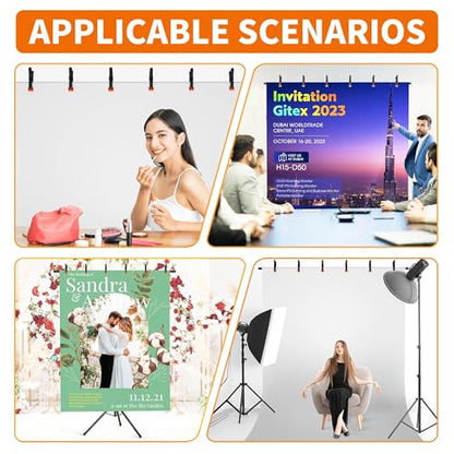 Forlogic Portable T-Shape Backdrop Stand Support Kit 8x7.2ft, Adjustable Photo Green Screen Back Drop Stand for Party, Photography Videography Studio (8×7.2Ft) - size: 8×7.2Ft