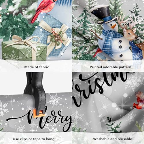 MEHOFOND 7x5ft Christmas Backdrop Winter Snowman Merry Christmas Photography Background Xmas Tree Snowflake Decorations Banner for Winter New Year Xmas Eve Family Party Decor Photo Booth Props - size: 7x5ft