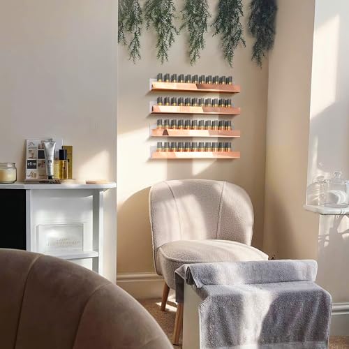 4 Pack 15 Inch Rose Gold Reflective Acrylic Shelves, Rose Gold Floating Shelves, Modern Sunglasses Essential Oil Picture Ledge Display Toy Storage Shelf - color: 15in-rose Gold Mirror