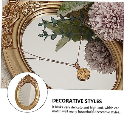 BESTYASH 1Pc Mirror Photo Props Tray Elegant Decorative Ornament for Makeup and Home Adornment Multi Purpose Storage Finish