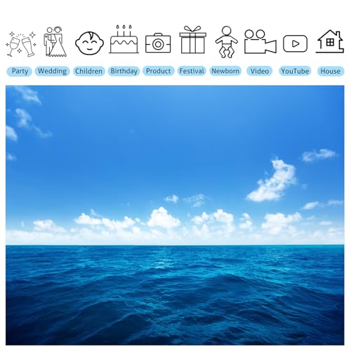 Ocean Backdrop 5x3ft Sea Blue Water Natural Scenery Photography Background Baby Shower Wedding Birthday Party Decor Kids Girl Boy Photoshoot Props - size: 5X3FT