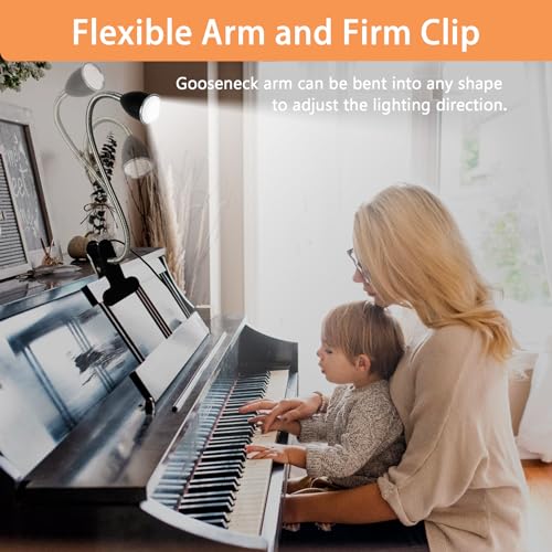 Desk lamp Eye-Caring Table Lamps, 360°Rotation Gooseneck Clip on Lamp Reading Light, Portable Reading Book Light, Clamp Light, Study Desk Lamps for Bedroom and Office Home Lighting (Black with Dimmer) - color: Black with Dimmer