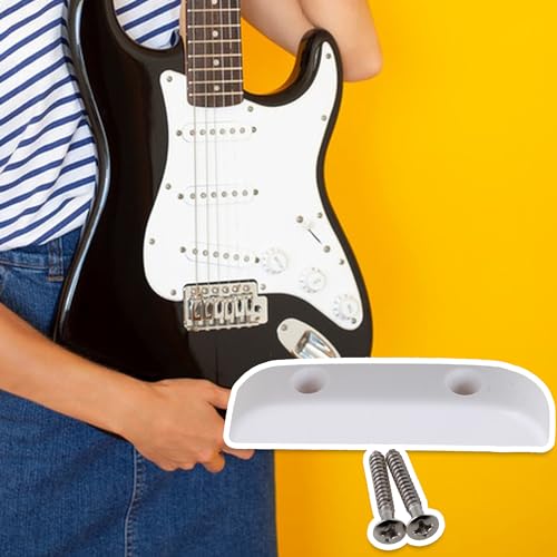 Guitar Thumb Rest Bass Finger Rest Smooth Plastic Guitar Thumbrest Lightweight Thumb/Push Rests with Mounting Screws White