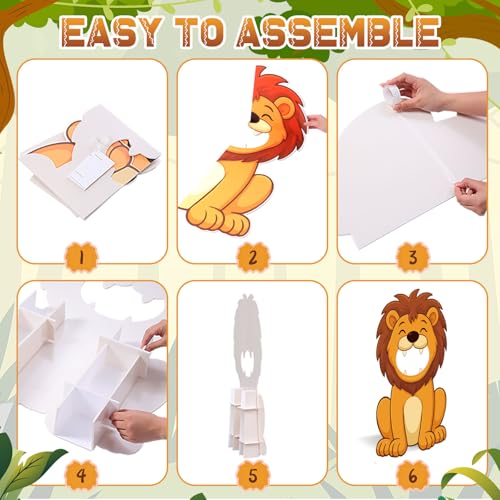 Capoda Jungle Safari Face in a Hole Photo Booth Props Life Size Safari Animal Stand Up Cardboard Cutout Jungle Photography Decor for Zoo Animal Lion Giraffe Theme Birthday Supplies(Lion) - style: Lion