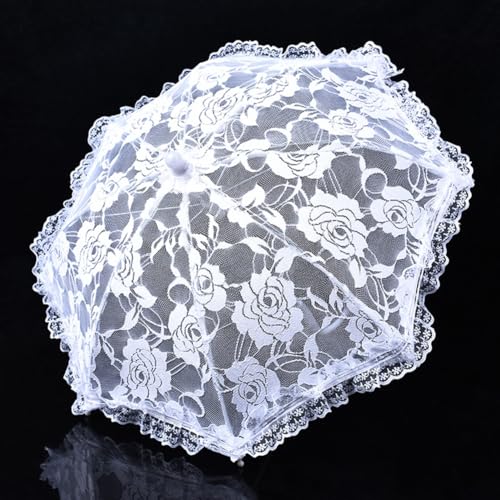 EUBUY Lace Parasol Umbrella, Vintage Wedding Bridal Umbrella, Lace Umbrella for Tea Party Small Photography Prop Craft Umbrella for Women Wedding Party Photo Dance Makeup Ball Props - color: Type 1