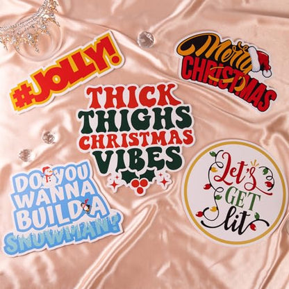 (Christmas) Elevate Your Photo Booth Experience with Our Durable & Waterproof Pack of Signs-Perfect for Weddings, Birthdays, and Photo Booth Businesses - PVC Foamboard Photo Props - color: Christmas