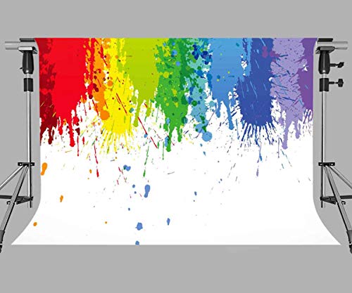 7x5ft Abstract Cartoons Art Backdrop Colorful Paint Splatter - Perfect for Parties, Photography & Photo Booth - size: 7x5ft