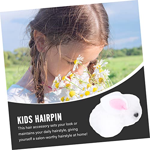 Yardwe 1Pair Adorable Plush Bunny Hair Clip for Creative Rabbit Hairpin for Easter Holiday and Photo Props Comfortable and Durable Hair Accessories