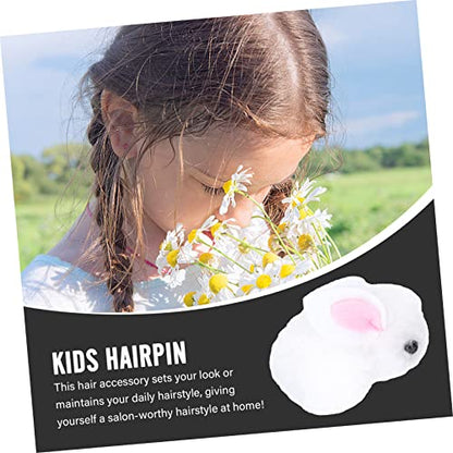 Yardwe 1Pair Adorable Plush Bunny Hair Clip for Creative Rabbit Hairpin for Easter Holiday and Photo Props Comfortable and Durable Hair Accessories