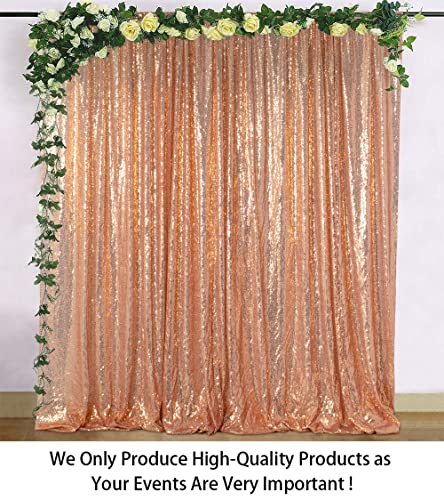 ShinyBeauty 5FTx7FT Rose Gold Sequin Backdrop Premium Sequin Fabric Photography Background for Weddings, Birthdays, Baby Showers - Wrinkle-Resistant, Easy to Hang, Multi-Use Studio Decor - color: Rose Gold, size: 5FTx7FT