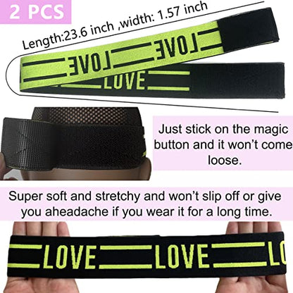 Lace Melting Elastic Bands for Wig Edges and Frontals - Adjustable Wrap Grip to Lay and Keep Wigs in Place (2 PCS, GreenLove) - color: Green Love, size: 1 Count (Pack of 4)