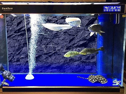 VIP. LINE 3D Effect Black Stone Texture Aquarium Background Poster Fish Tank Backdrop Decorations PVC Background (30" x 12"/ 76 x 30cm) - size: 30" x 12"/ 76 x 30cm