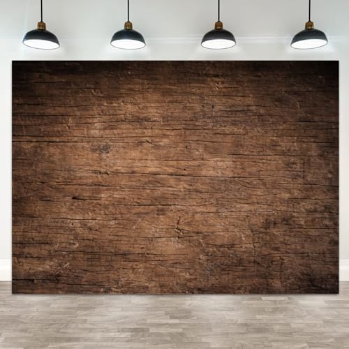 5x3ft Rustic Wood Backdrop Vintage Wooden Photography Background Wedding Event Banner Birthday Decoration Dark Brown Texture Photo Booth Prop - color: color 17, size: 5x3ft