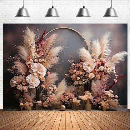 Retro Boho Flowers Window Photography Background Bohemian Room Backdrops Adult Birthday Wedding Maternity Portrait Decor Backdrop Photo Studio,8x6ft/96x72Inch - size: 8x6ft/96x72Inch