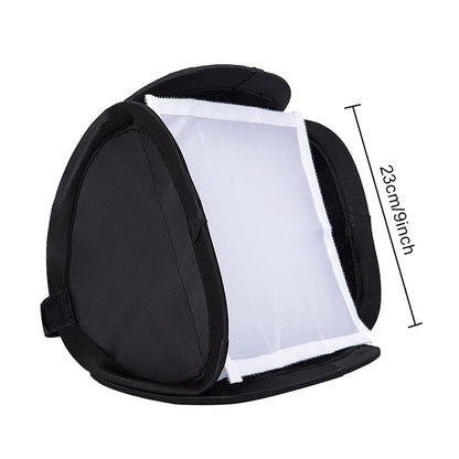 REFLEX CAMERA 9"x9" (23x23cm) Portable Softbox Flash Diffuser for DSLR Speedlite, Dual-Layer Reflective Lighting Modifier, Foldable Photo Studio Light Cover with Bag, Compatible with Canon, Nikon Sony