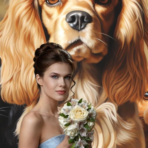 Cocker Spaniel Backdrop Background for Photography 5x7ft Photobooth Professional Photo Backdrop Curtains Video Photography Studio Photo Backgrounds Banner Booth Background Screen Parties - color: Cocker Spaniel