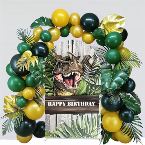 Dinosaur Arch Covers, Stretchy Double-Sided Backdrop, Dinosaur Themed Party Decoration, Reusable Fabric Arch Background for Birthday Party, Baby Shower, Event Decor (GX-2837,7.2x4ft) - color: GX-2837, size: 7.2x4ft