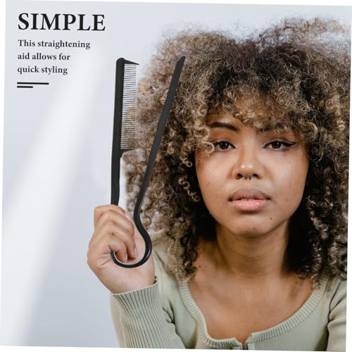 2pcs V-shaped Hair Straightening Comb Professional Black Hairdressing Tools for Touch-up