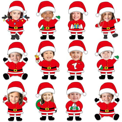 60pcs Christmas Theme Cutouts Santa Claus Bulletin Board Decorations Xmas Santa Claus Paper Cut-Outs Classroom Decor for Xmas Classroom DIY Craft Photo Wall Door Christmas Winter Party Supplies - style: Santa Claus