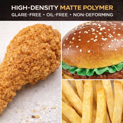 20 Pcs 4 Styles Professional Fake Fried Food Props Set for Photography & Restaurant Display, Matte Glare-Free, Waterproof, Realistic Burger Fries Chicken