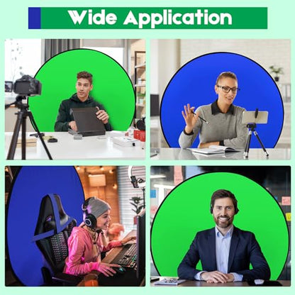 Portable Blue Green Screen Chair, 57 in Greenscreen Backdrop with Stand Double Sided Foldable Green Background, Chroma Key, for Photography Streaming Gaming Photo Zoom Video Chats and Meeting - color: Green/Blue Screen