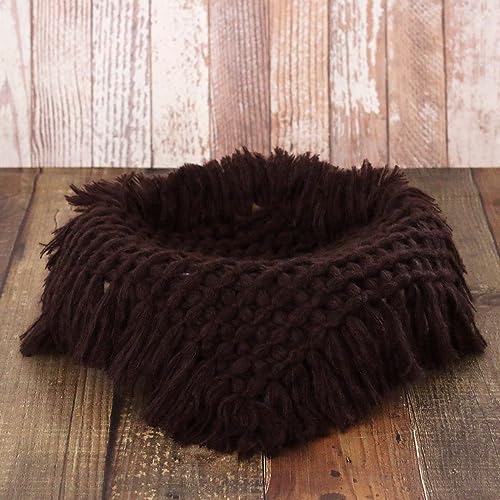 Newborn Baby Photography Props Blanket Posing Aid for Girl Boy Photo Shoot Baskets Filler Posing Stuffer Background Blanket (Dark Brown) - color: Dark Brown