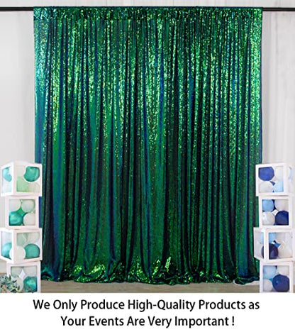 ShinyBeauty Iridescent Green Sequin Backdrop 7FTx7FT - Photo Booth Curtain for Wedding, Baby Party, Birthday - Glitter Fabric - color: Iridescent Green, size: 7FTx7FT