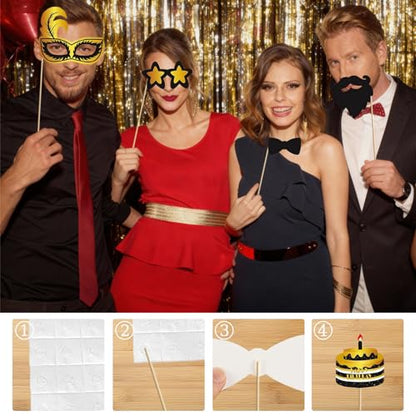 Birthday Photo Booth Props, Black Gold Inflatable Photo Booth Frame, 30PCS Photo Booth Props Cheer to 18 20 30 40 50 60 70 80 90 Years Old Decor Supplies for Men Women Boys Girls - size: All Age Birthday Inflatable Frame